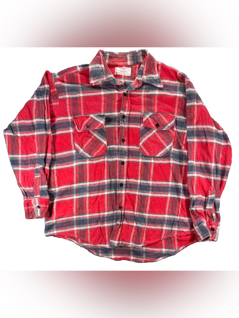 Vintage VIP Flannel Plaid Button Up Shirt Men's XL Red Outdoors Cabin Gorpcore